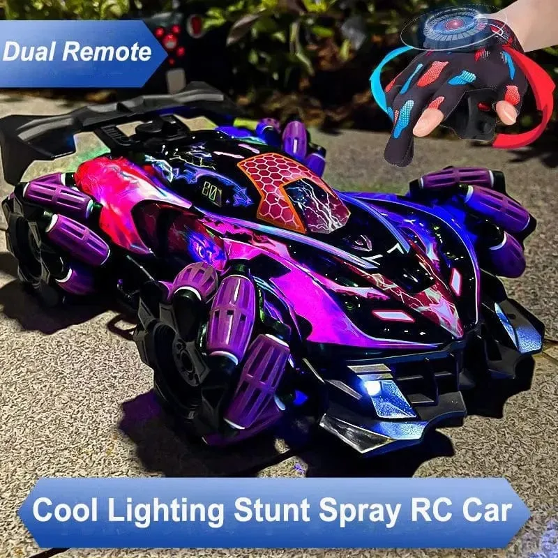 Dual Fernbedienung Drift Rc Auto Led Licht Musik 2.4g Handschuhe Geste Radio Control Spray Stunt-Auto 4wd elektrische Kinder Spielzeug