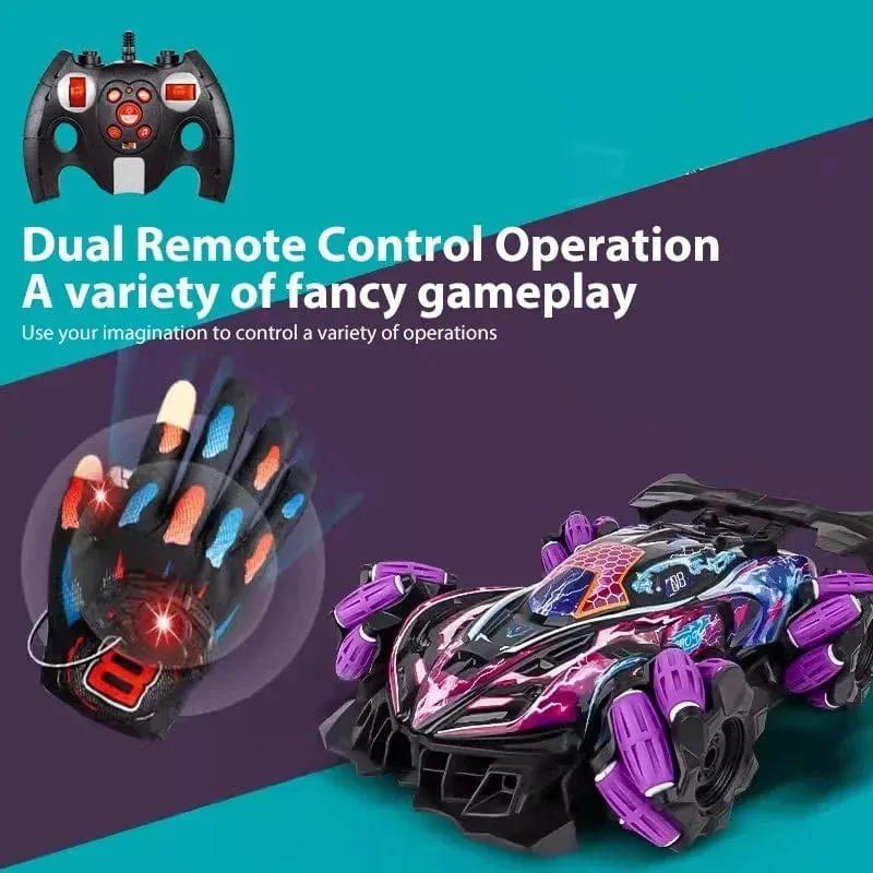 Dual Fernbedienung Drift Rc Auto Led Licht Musik 2.4g Handschuhe Geste Radio Control Spray Stunt-Auto 4wd elektrische Kinder Spielzeug