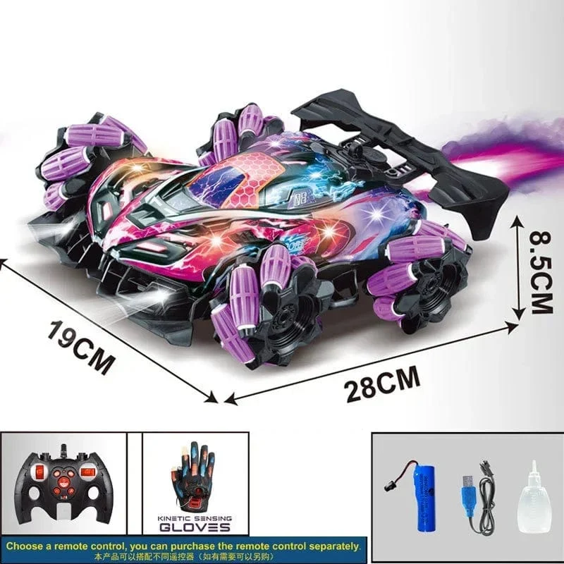 Dual Fernbedienung Drift Rc Auto Led Licht Musik 2.4g Handschuhe Geste Radio Control Spray Stunt-Auto 4wd elektrische Kinder Spielzeug