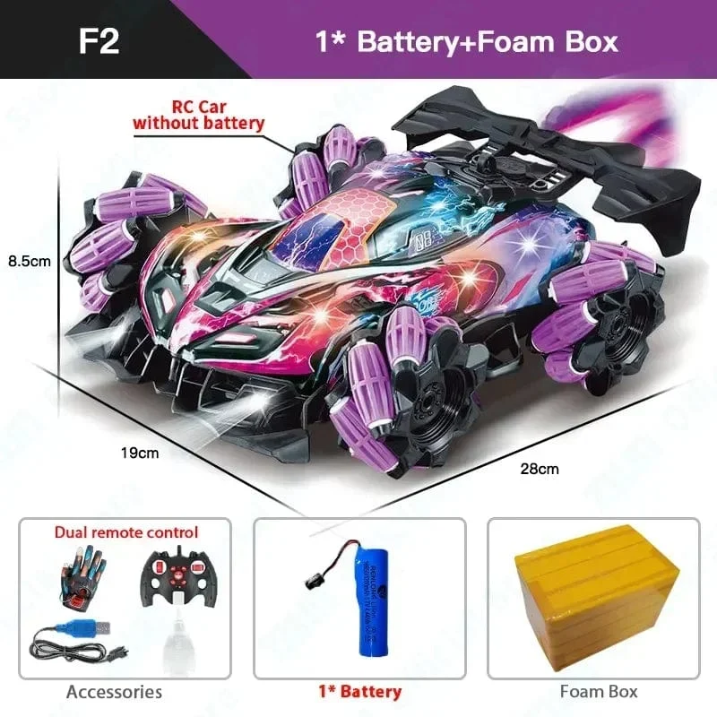 Dual Fernbedienung Drift Rc Auto Led Licht Musik 2.4g Handschuhe Geste Radio Control Spray Stunt-Auto 4wd elektrische Kinder Spielzeug