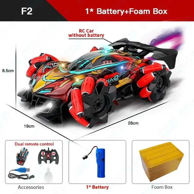 Dual Fernbedienung Drift Rc Auto Led Licht Musik 2.4g Handschuhe Geste Radio Control Spray Stunt-Auto 4wd elektrische Kinder Spielzeug