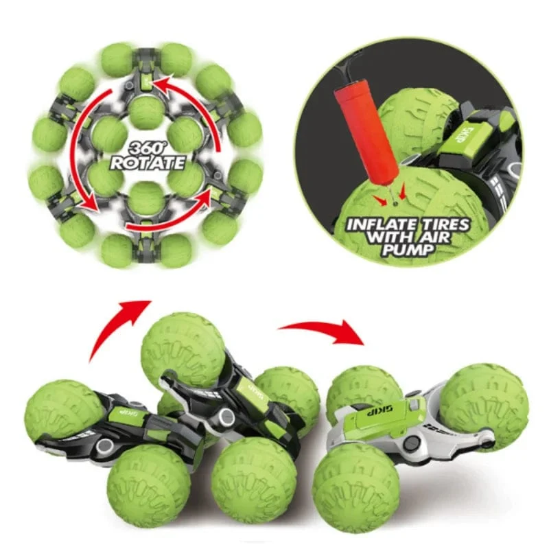 Neuestes ferngesteuertes Auto, 2.4 G Amphibien-Stunt-RC-Auto, doppelseitiges Drift-Flip-Tumbling-Fahrspielzeug für Jungen, Geburtstagsgeschenk