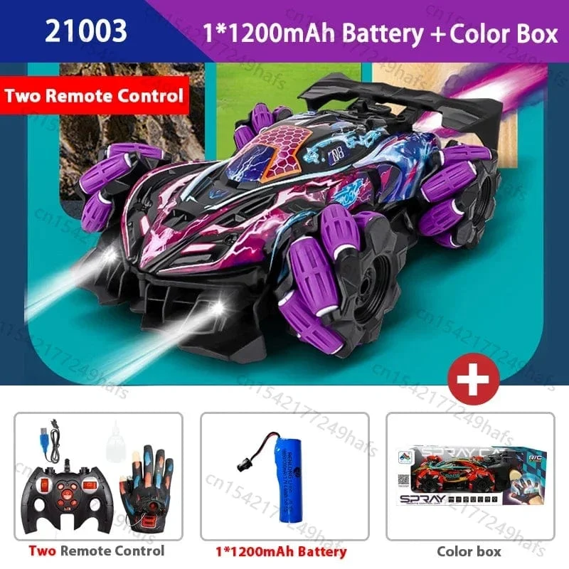F1 F2 RC Drift Auto Mit Musik Led Lichter 2.4G Handschuh Geste Radio Fernbedienung Spray Stunt Autos 4WD elektrische Kinder Spielzeug