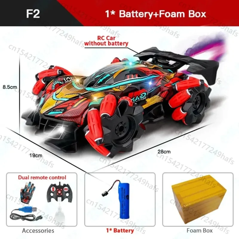 F1 F2 RC Drift Auto Mit Musik Led Lichter 2.4G Handschuh Geste Radio Fernbedienung Spray Stunt Autos 4WD elektrische Kinder Spielzeug