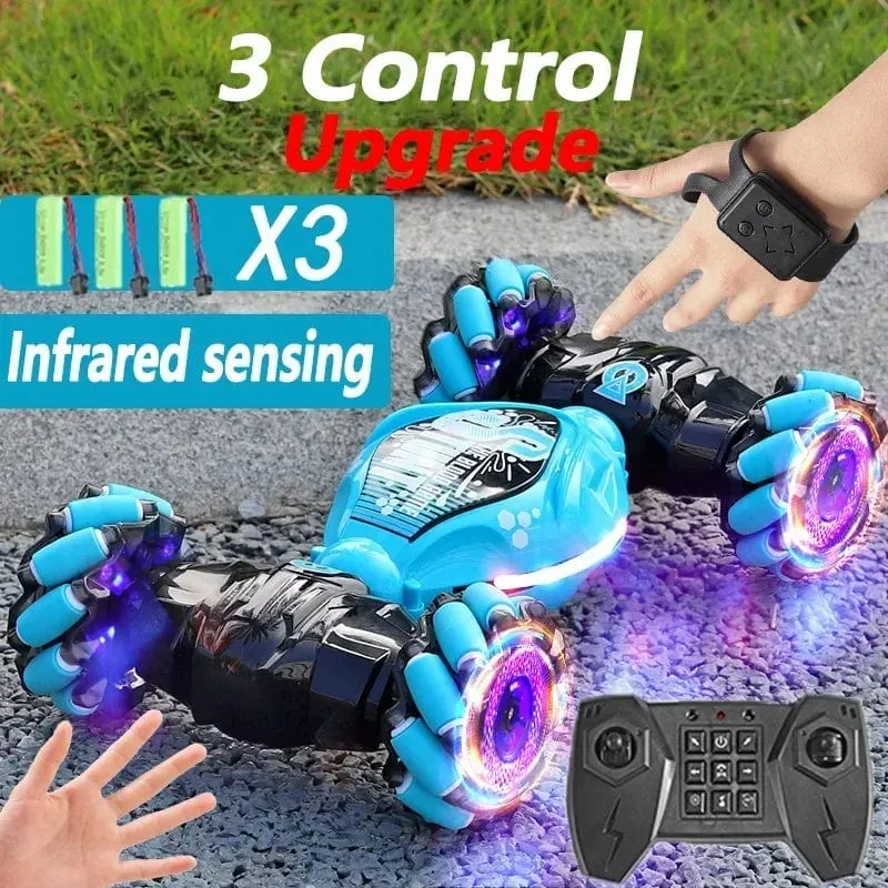4WD 1:16 Stunt-RC-Auto mit LED-Lichtgeste, Infrarot-Induktion, Twist-Klettern, ferngesteuertes Auto, Kindertagsspielzeug für Jungen