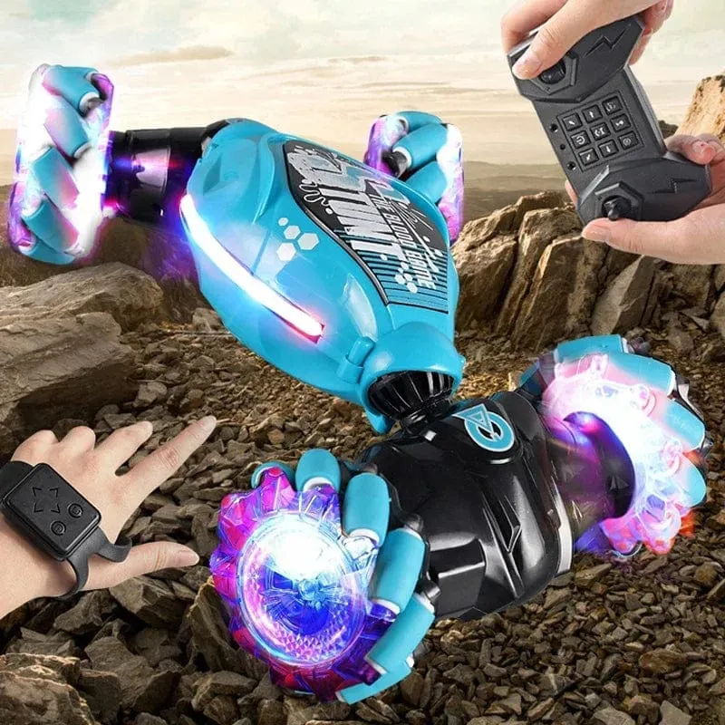 4WD 1:16 Stunt-RC-Auto mit LED-Lichtgeste, Infrarot-Induktion, Twist-Klettern, ferngesteuertes Auto, Kindertagsspielzeug für Jungen