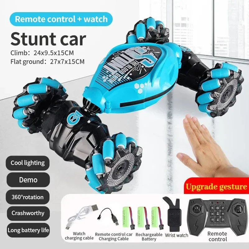 4WD 1:16 Stunt-RC-Auto mit LED-Lichtgeste, Infrarot-Induktion, Twist-Klettern, ferngesteuertes Auto, Kindertagsspielzeug für Jungen