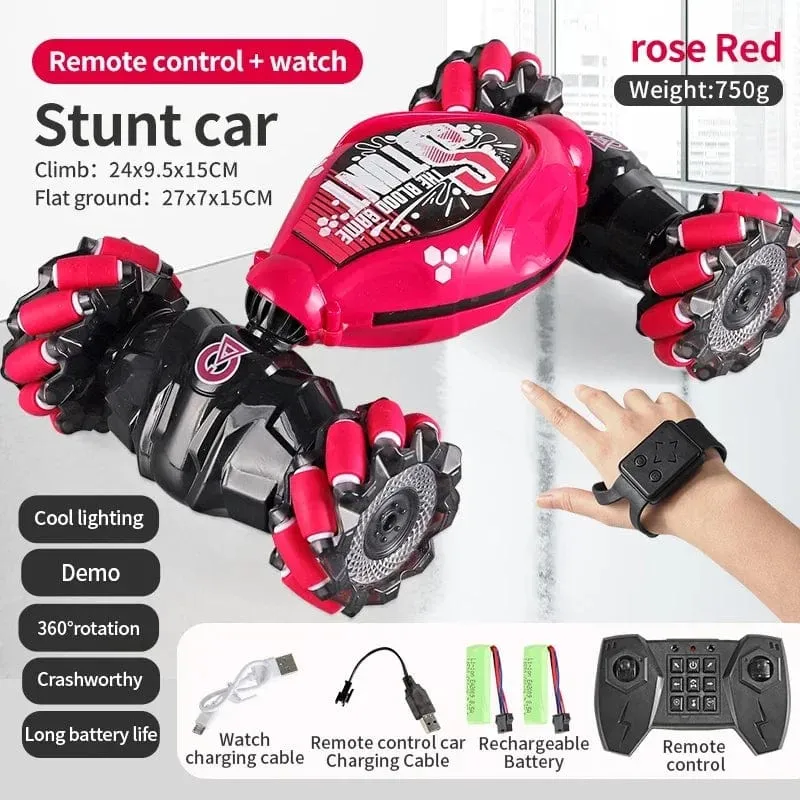 4WD 1:16 Stunt-RC-Auto mit LED-Lichtgeste, Infrarot-Induktion, Twist-Klettern, ferngesteuertes Auto, Kindertagsspielzeug für Jungen