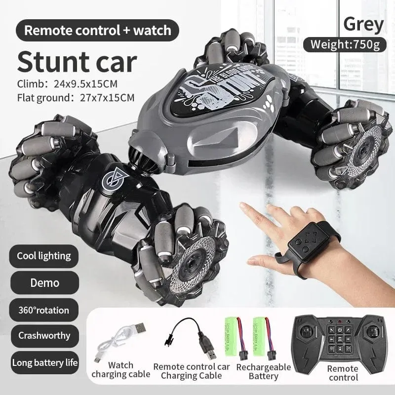 4WD 1:16 Stunt-RC-Auto mit LED-Lichtgeste, Infrarot-Induktion, Twist-Klettern, ferngesteuertes Auto, Kindertagsspielzeug für Jungen