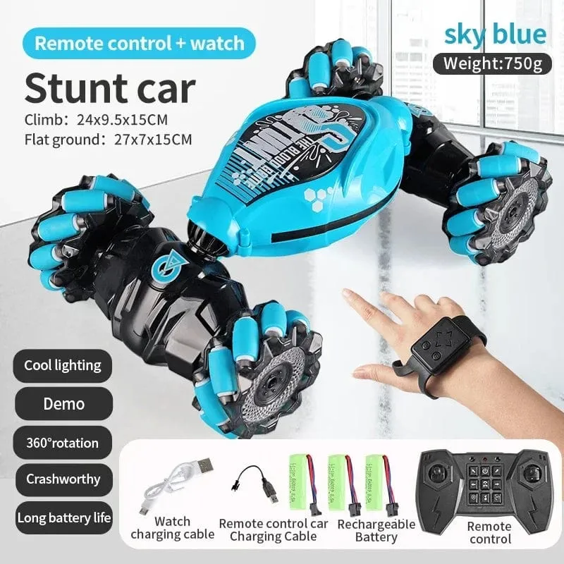 4WD 1:16 Stunt-RC-Auto mit LED-Lichtgeste, Infrarot-Induktion, Twist-Klettern, ferngesteuertes Auto, Kindertagsspielzeug für Jungen