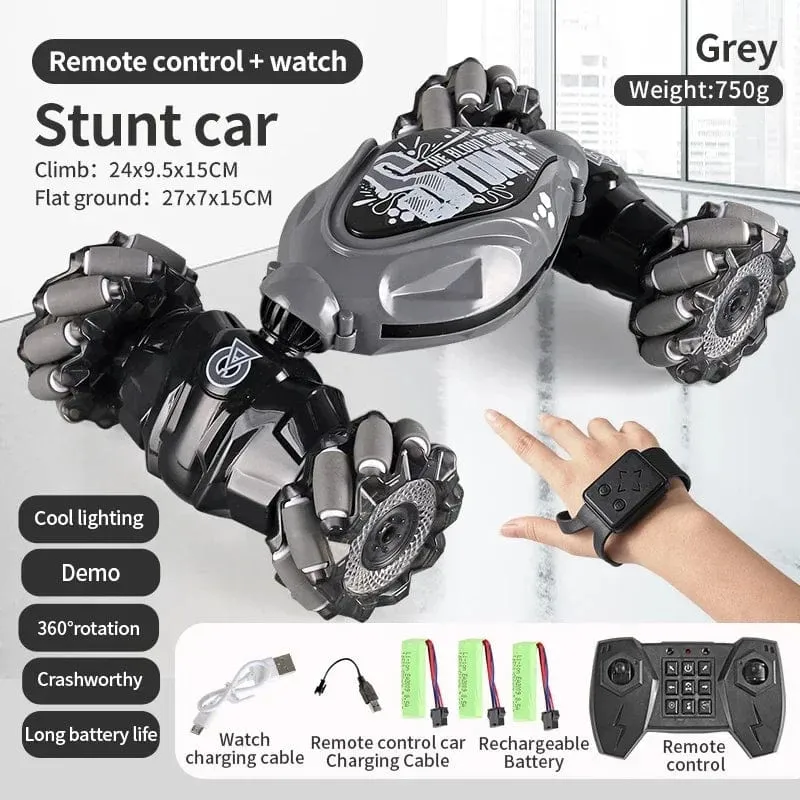 4WD 1:16 Stunt-RC-Auto mit LED-Lichtgeste, Infrarot-Induktion, Twist-Klettern, ferngesteuertes Auto, Kindertagsspielzeug für Jungen
