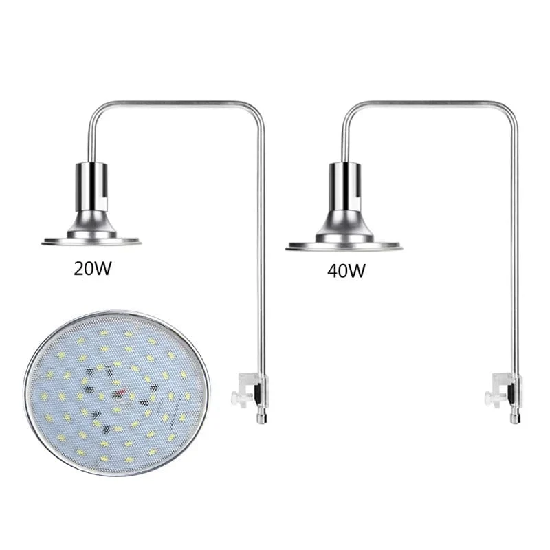 Aquarium-LED-Leuchten, 20 W/40 W, Aquatisches Wasser, Gras, Pflanzenwachstumslampe, Schildkröte, Reptilienbeleuchtung, Clip-on-Licht für Aquarium