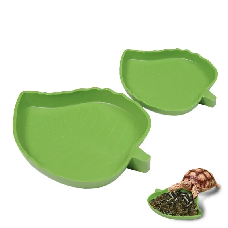 Amphibien-Reptilien-Futterstation, Kunststoff-Reptilien-Terrarium-Futterbecken, Schildkröten-Eidechsen-Raupenschale, Wasserbrunnen für Schildkröten