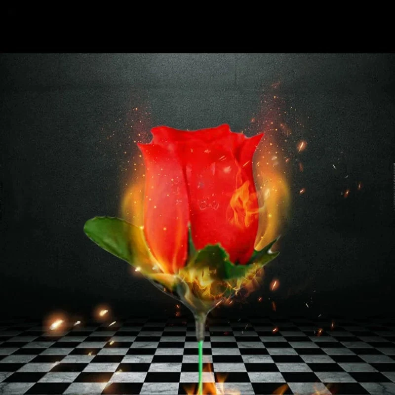 Fackel zu Blume, Feuer, Zaubertricks, Flammenveränderung in Rose, professioneller Zauberer, Witz, Illusion, Magia-Requisiten