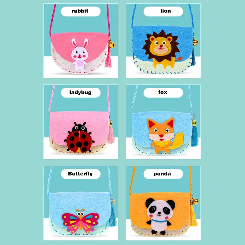 Handgefertigte Bastelsets für Kinder, Vliesstoff, Weben, DIY-Spielzeug, Filzstoff, Umhängetasche, Montessori, unterstützt die Früherziehung für Kinder