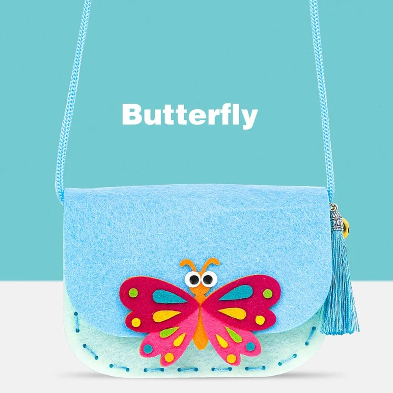 Handgefertigte Bastelsets für Kinder, Vliesstoff, Weben, DIY-Spielzeug, Filzstoff, Umhängetasche, Montessori, unterstützt die Früherziehung für Kinder