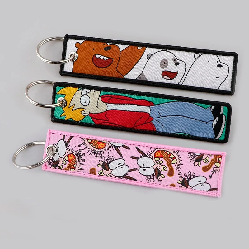 Klassischer Cartoon-Schlüsselanhänger, Anime-Spiel, Schlüsselanhänger, Zubehör, Schlüsselanhänger für Motorräder und Autos, Schlüsselanhänger, neue Stickerei-Schlüsselanhänger