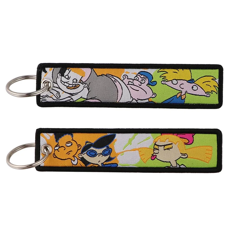 Klassischer Cartoon-Schlüsselanhänger, Anime-Spiel, Schlüsselanhänger, Zubehör, Schlüsselanhänger für Motorräder und Autos, Schlüsselanhänger, neue Stickerei-Schlüsselanhänger