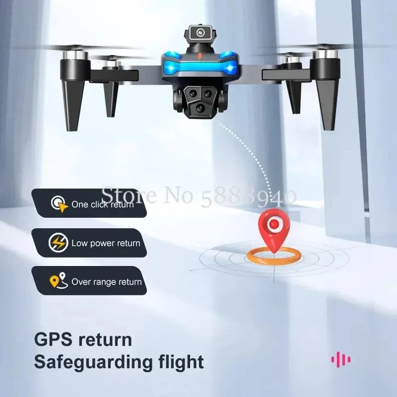 GPS Professionelle 8K Drei Kamera Bürstenlosen Drahtlose Steuerung Drohne 2.4G Vermeiden Hindernisse Auto Return LED Licht RC Drone quadcopter