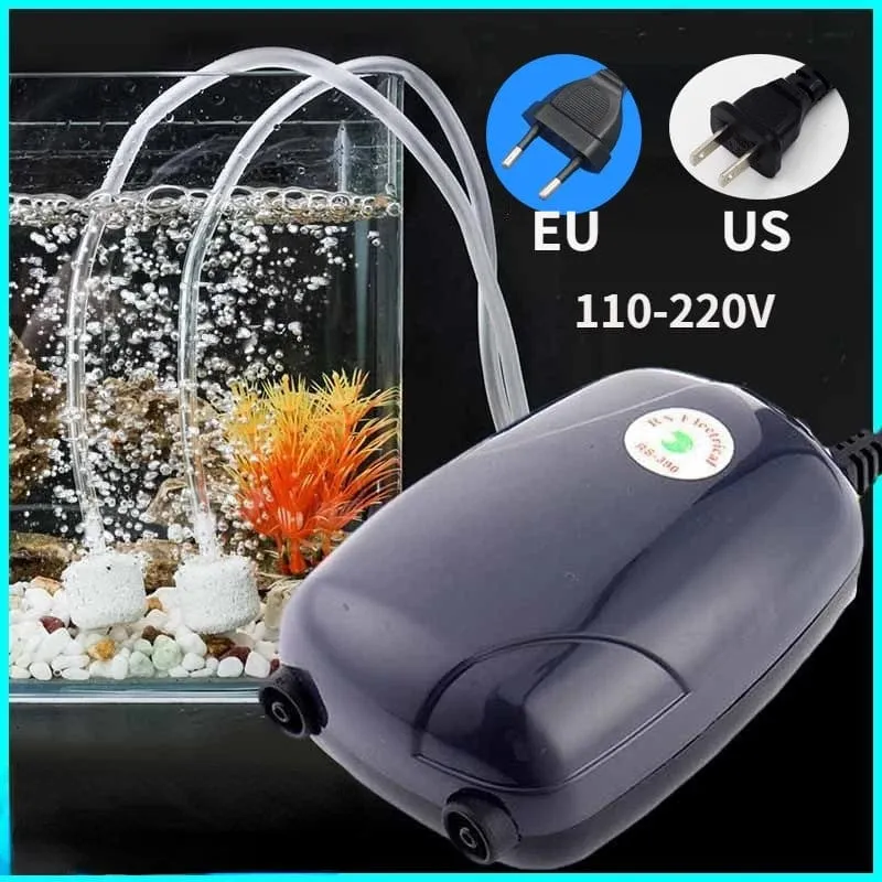 Aquarium Luftpumpe Aquarium Mini Kompressor Single Double Outlet mit Rückschlagventil Rohr Aquatic Zubehör 220V 3W 5W