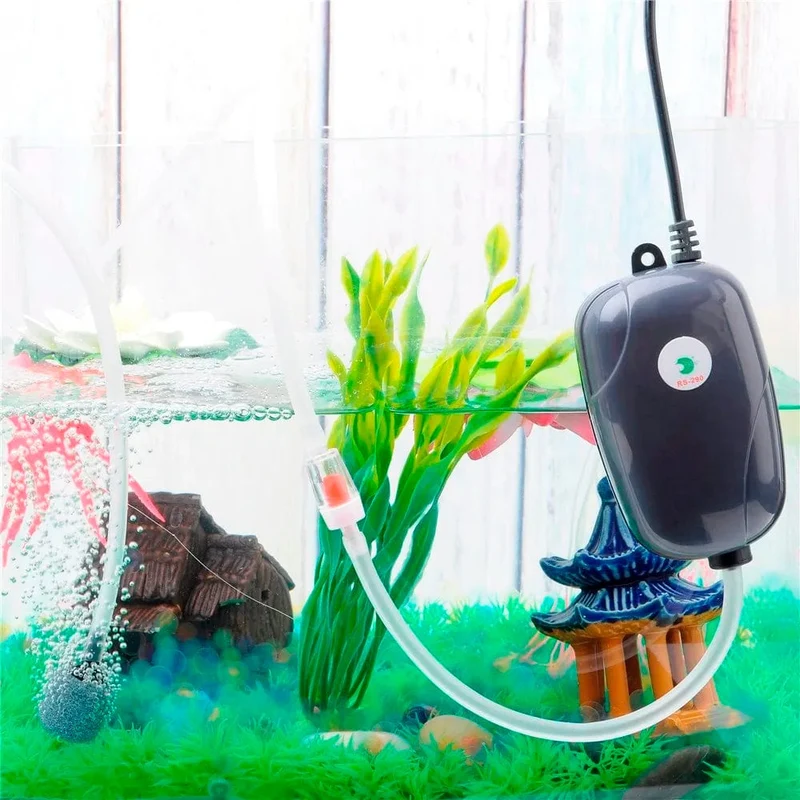 Aquarium Luftpumpe Aquarium Mini Kompressor Single Double Outlet mit Rückschlagventil Rohr Aquatic Zubehör 220V 3W 5W