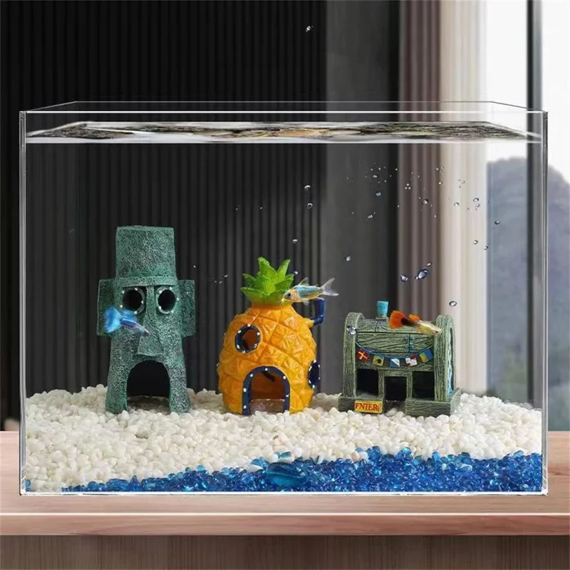 Cartoon Aquarium Dekor Figuren Ornamente Simulation Ananas Haus Harz Aquarium Dekoration Landschaftsbau Aquarium Zubehör