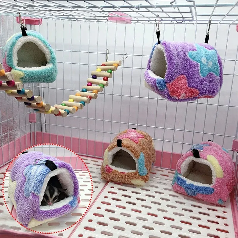 Warmer Haustierhauskäfig für Hamster, Kleintiernest, weicher Komfort, Eichhörnchennest, Meerschweinchenhaus, Nagetier-Igelbett