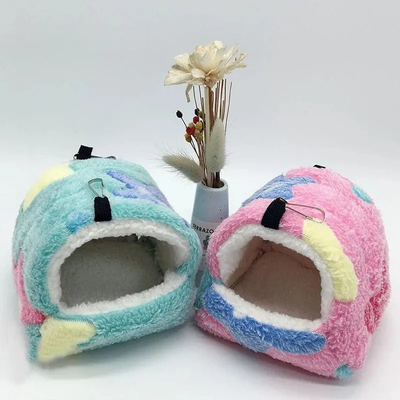 Warmer Haustierhauskäfig für Hamster, Kleintiernest, weicher Komfort, Eichhörnchennest, Meerschweinchenhaus, Nagetier-Igelbett