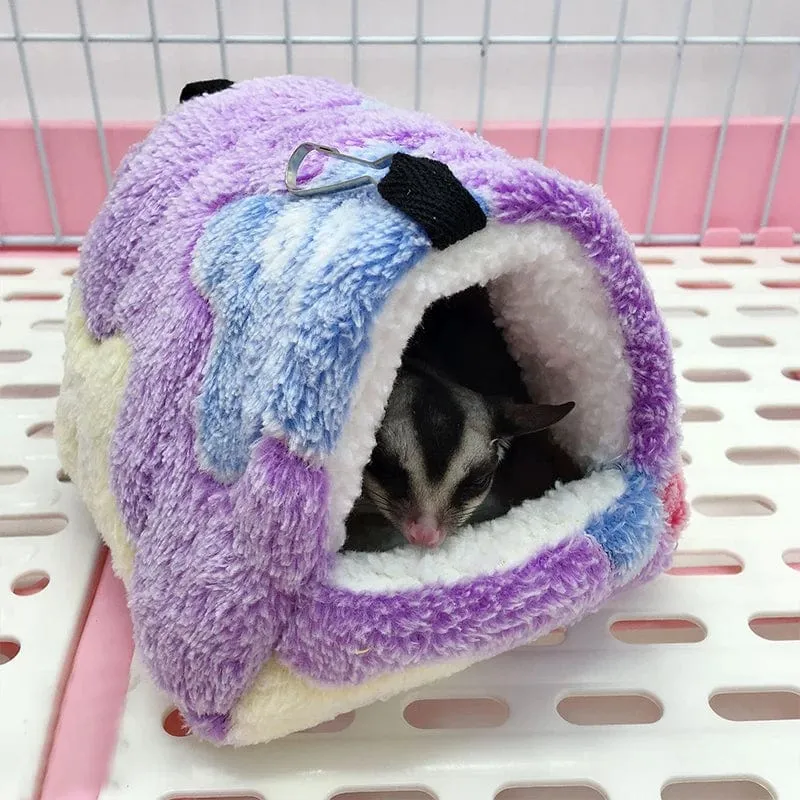 Warmer Haustierhauskäfig für Hamster, Kleintiernest, weicher Komfort, Eichhörnchennest, Meerschweinchenhaus, Nagetier-Igelbett