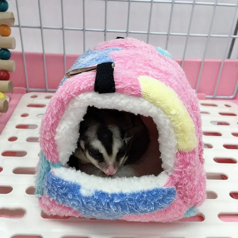 Warmer Haustierhauskäfig für Hamster, Kleintiernest, weicher Komfort, Eichhörnchennest, Meerschweinchenhaus, Nagetier-Igelbett