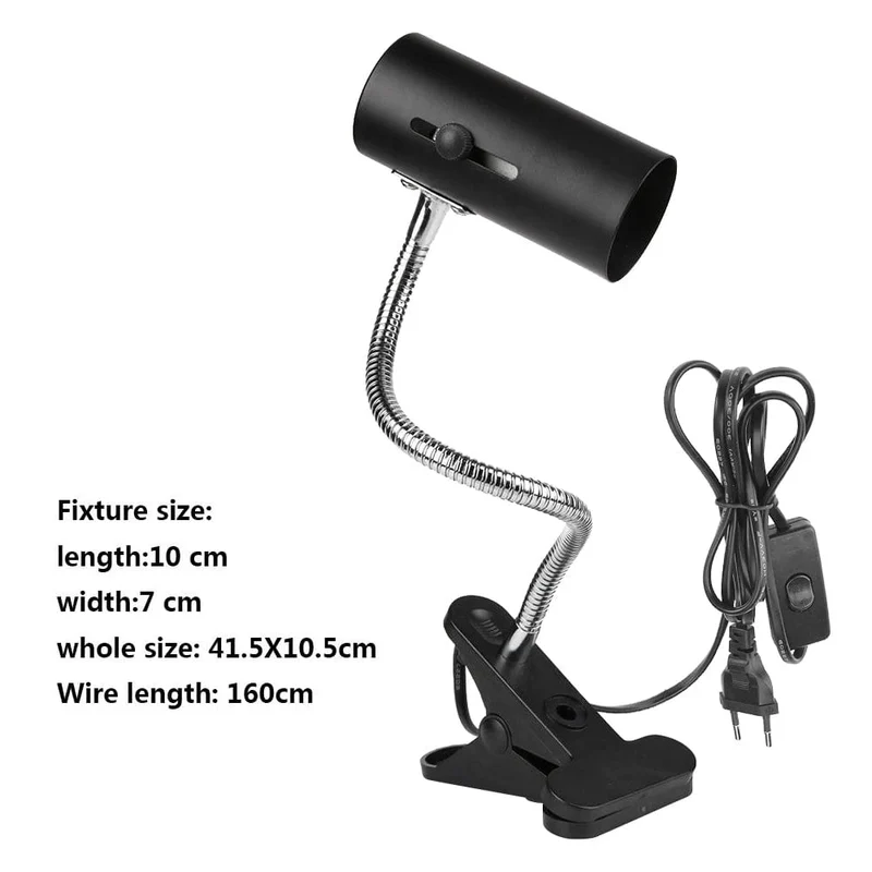 360-Grad-Drehung Heizlampen-Clip-Abdeckung Langlebiges Reptilien-E27-Lampenfassungs-Kit Clip-on-Glühbirne Universal-Lichthalter