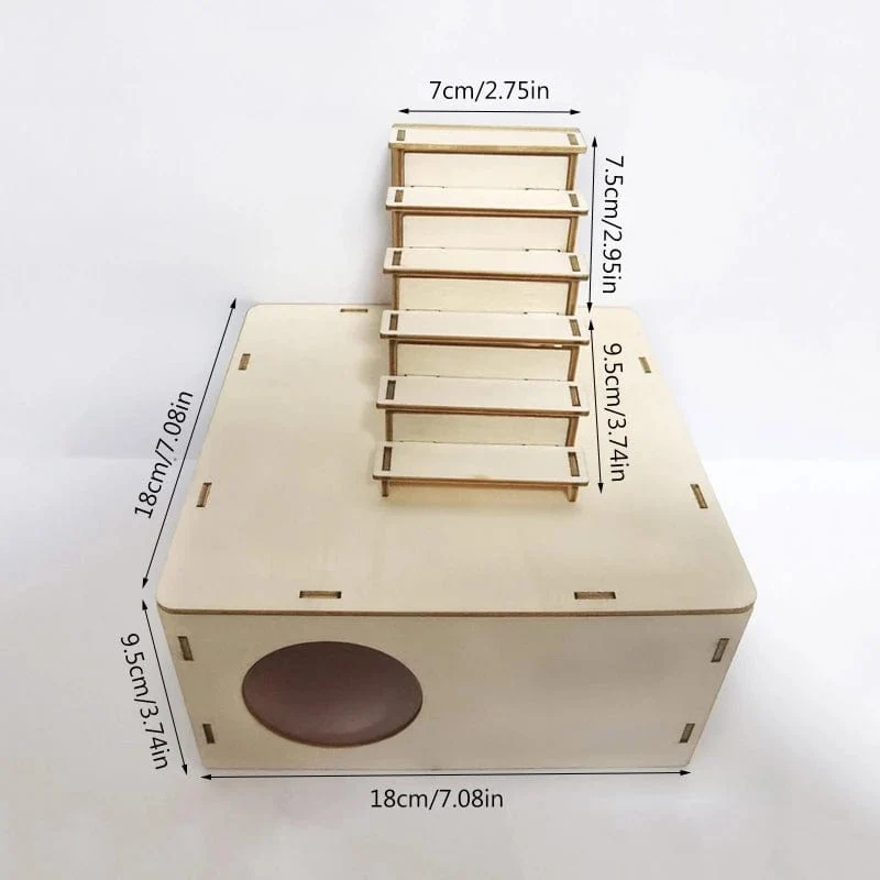 Dawf Hamster-Holzhaus, abnehmbare Dachkletterleiter für Sugar Glider