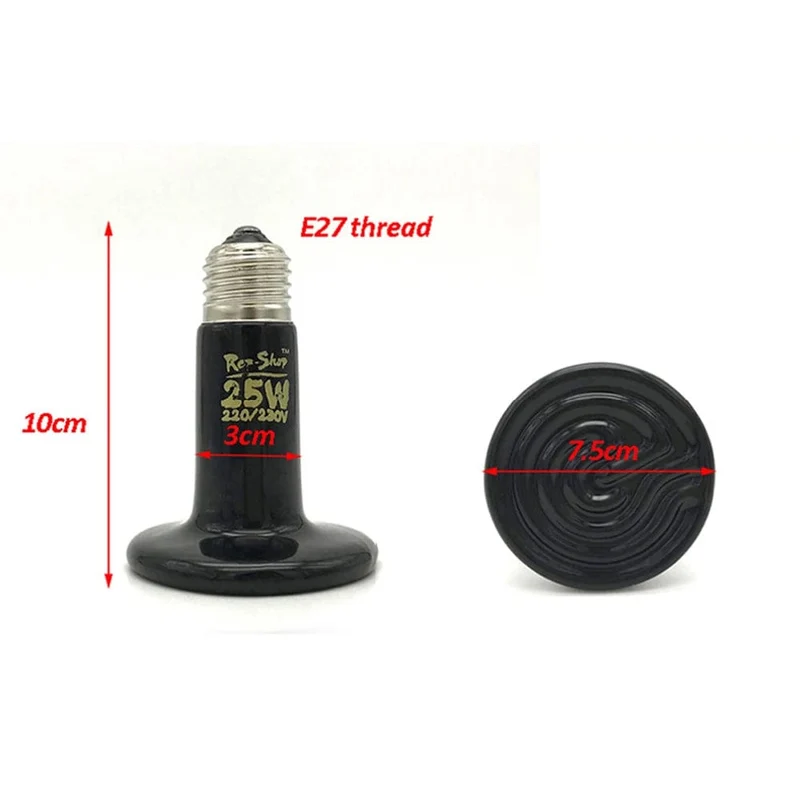 220V Krabbeln Haustier Reptil Keramik Heizung Lampe Eidechse Fernen Infrarot Haustier Keramik Glühbirne 25W 50W 75W 100W 150W 200W