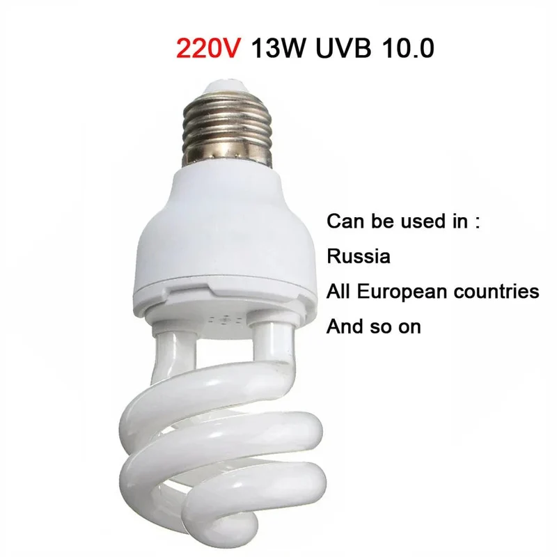 UVB 5.0 UVB10.0 Reptilienlampe Schildkröte UVB-Glühbirne Eidechse Schlange Lguanas Wärme Kalziumlampe Licht Energiesparend E27 13W 26W 110V 220V