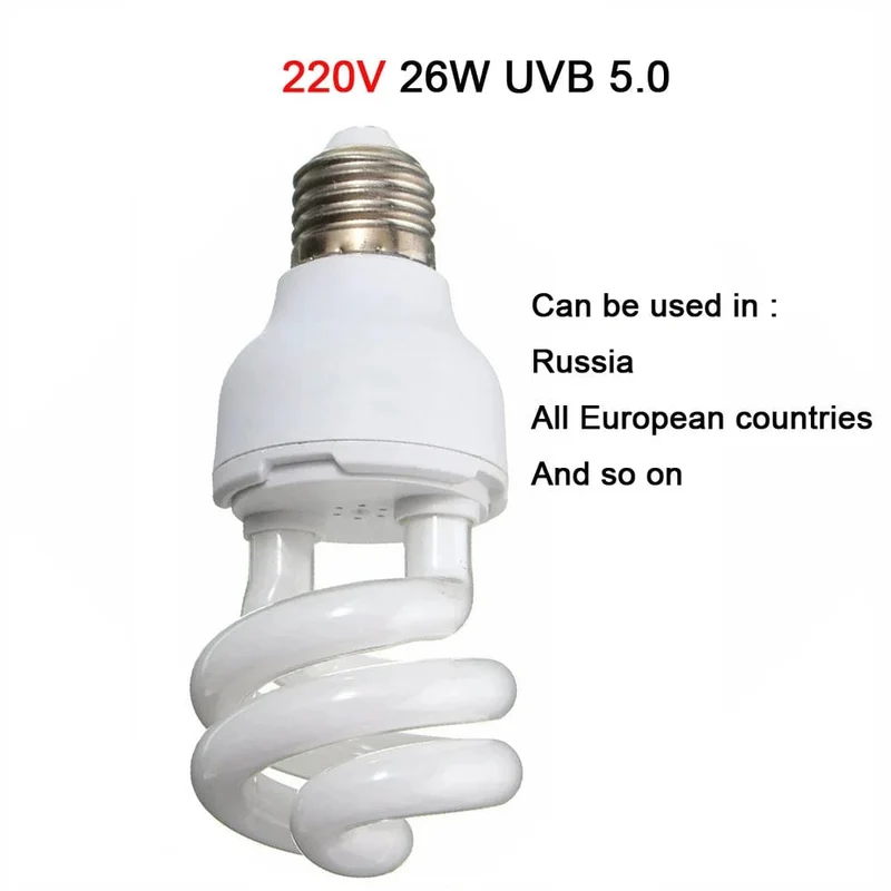 UVB 5.0 UVB10.0 Reptilienlampe Schildkröte UVB-Glühbirne Eidechse Schlange Lguanas Wärme Kalziumlampe Licht Energiesparend E27 13W 26W 110V 220V