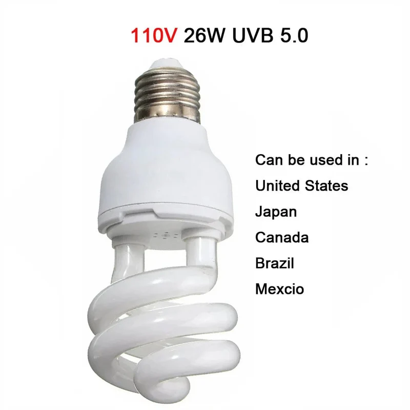 UVB 5.0 UVB10.0 Reptilienlampe Schildkröte UVB-Glühbirne Eidechse Schlange Lguanas Wärme Kalziumlampe Licht Energiesparend E27 13W 26W 110V 220V