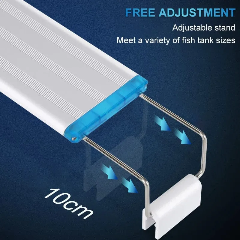 Superschlankes LED-Aquarium-LED-Licht, RGB-Wasserpflanzenlicht, 18–58 cm, ausziehbarer Clip für Aquarien, 90–260 V Farblichter