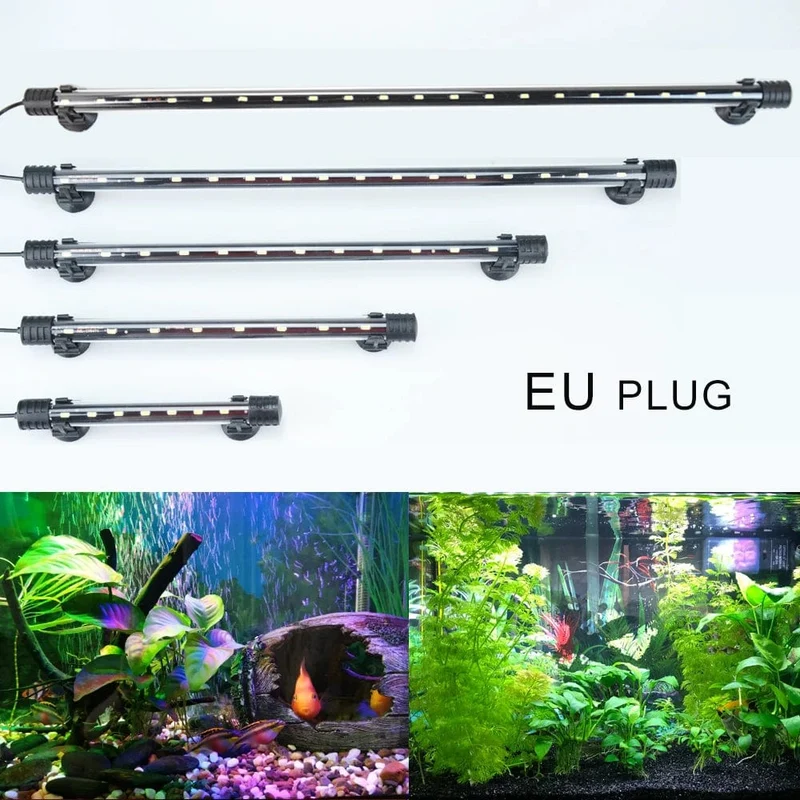 Aquarium Licht LED Wasserdicht Aquarium Licht Unterwasser Fisch Lampe Aquarien Dekor Beleuchtung Pflanzen Lampe 18-58CM 220-240V 5730chip