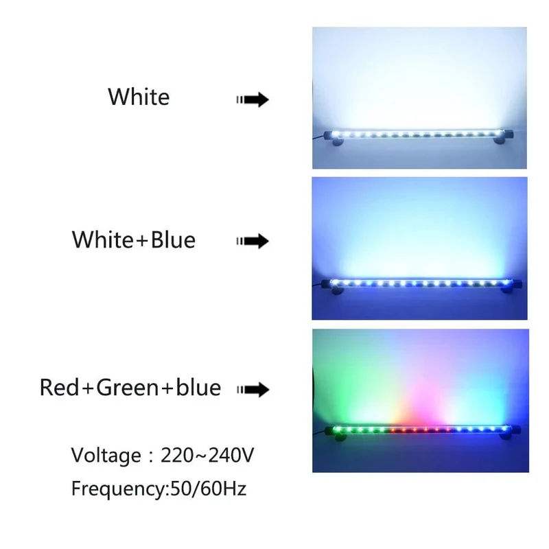 Aquarium Licht LED Wasserdicht Aquarium Licht Unterwasser Fisch Lampe Aquarien Dekor Beleuchtung Pflanzen Lampe 18-58CM 220-240V 5730chip