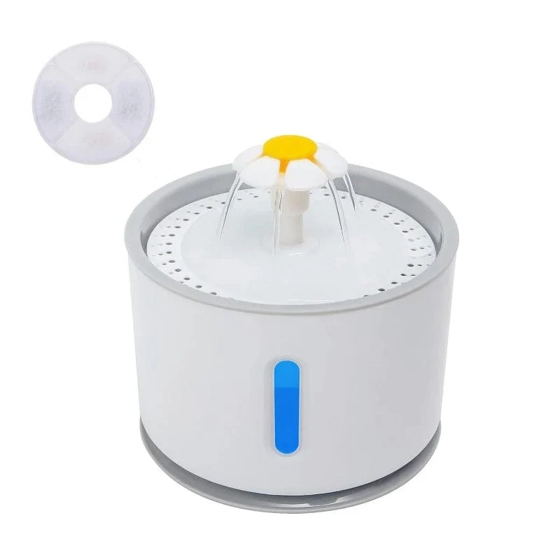 Automatischer Haustier-Katzen-Trinkbrunnen mit LED-Beleuchtung, 5er-Pack Filter, 2.4 l, USB, Hunde, Katzen, stumme Tränke, Futternapf, Trinkspender