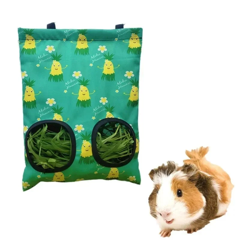 Heusack zum Aufhängen, Futterspender, Futterspender, Behälter für Kaninchen, Meerschweinchen, Kleintiere, Haustier, Hasenkäfig, Zubehör