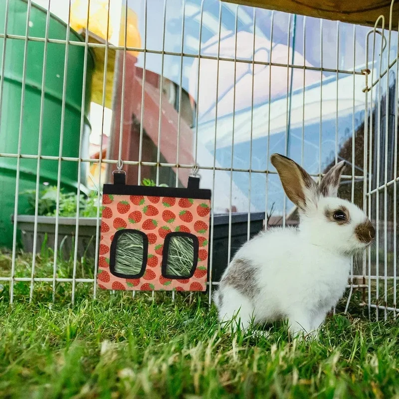 Heusack zum Aufhängen, Futterspender, Futterspender, Behälter für Kaninchen, Meerschweinchen, Kleintiere, Haustier, Hasenkäfig, Zubehör