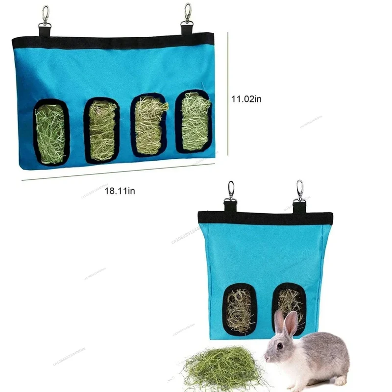 Heusack zum Aufhängen, Futterspender, Futterspender, Behälter für Kaninchen, Meerschweinchen, Kleintiere, Haustier, Hasenkäfig, Zubehör