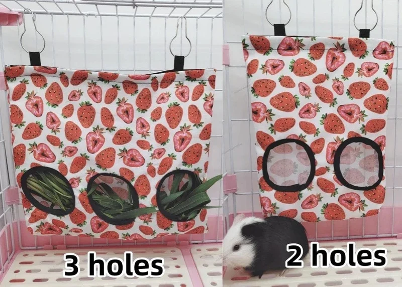 Heusack zum Aufhängen, Futterspender, Futterspender, Behälter für Kaninchen, Meerschweinchen, Kleintiere, Haustier, Hasenkäfig, Zubehör