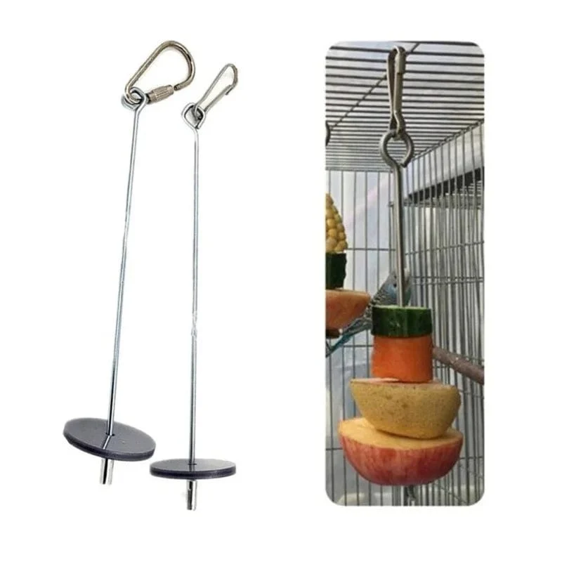 Haustier Papageien Vögel Lebensmittel Halter Edelstahl Obst Speer Stick Obst Gemüse Spieß Feeder Nahrungssuche Spielzeug Metall Vogel Feeder