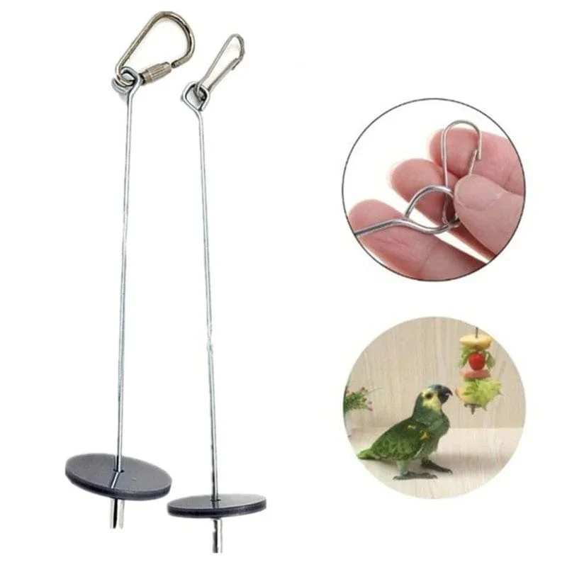 Haustier Papageien Vögel Lebensmittel Halter Edelstahl Obst Speer Stick Obst Gemüse Spieß Feeder Nahrungssuche Spielzeug Metall Vogel Feeder