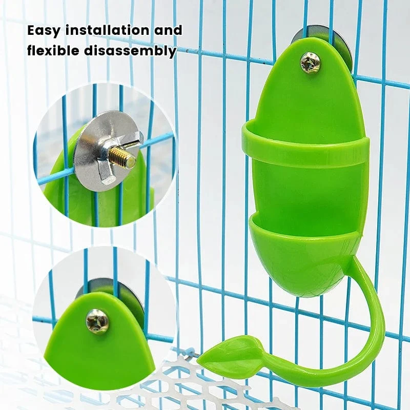 Futterspender für Papageien, Vogel-Sitzgestell, lustiger Vogelkäfig-Futterspender, Fütterungsspielzeug für Papageien, Kunststoff, Futterzubehör für Haustiere, Fütterungsspielzeug für Papageien