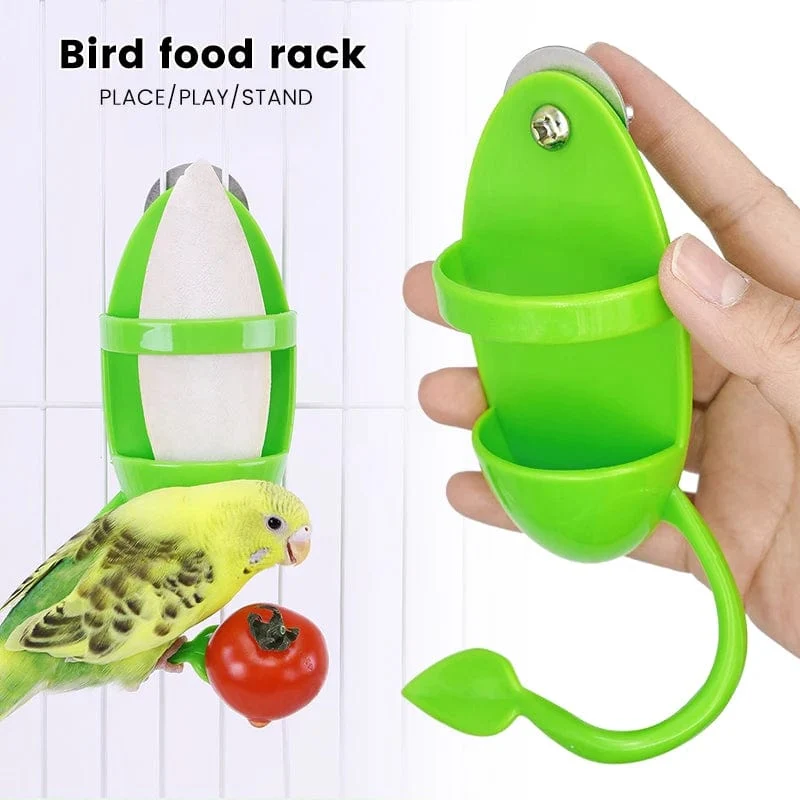 Futterspender für Papageien, Vogel-Sitzgestell, lustiger Vogelkäfig-Futterspender, Fütterungsspielzeug für Papageien, Kunststoff, Futterzubehör für Haustiere, Fütterungsspielzeug für Papageien
