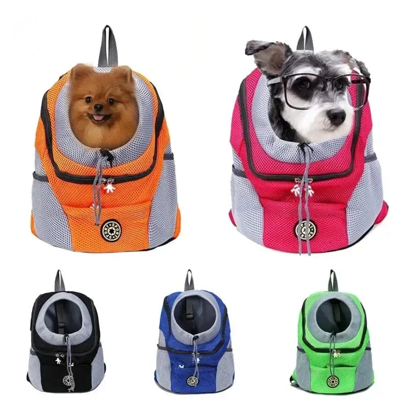 Haustier Hund Reise Rucksack Tragbare Outdoor Atmungsaktive Mesh Katze Welpen Doppel Schulter Tragetasche für Kleine Große Hunde Heimtierbedarf