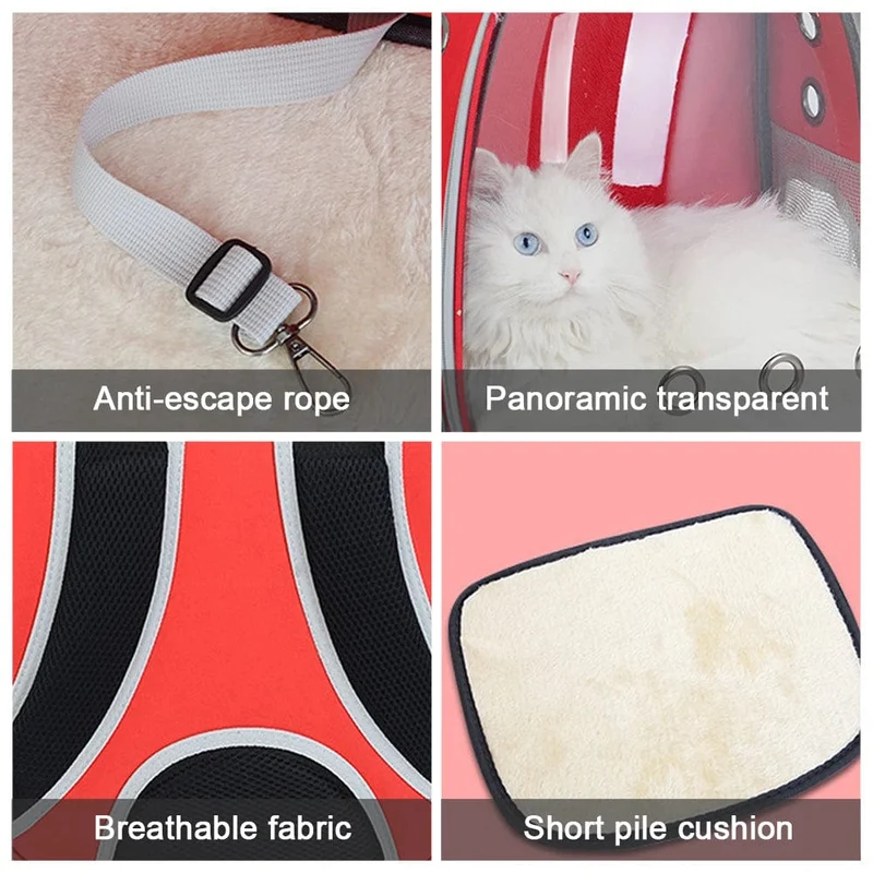Katzentragetasche Outdoor Pet Umhängetasche Träger Rucksack Atmungsaktive Tragbare Reise Transparente Tasche Für Kleine Hunde Katzen